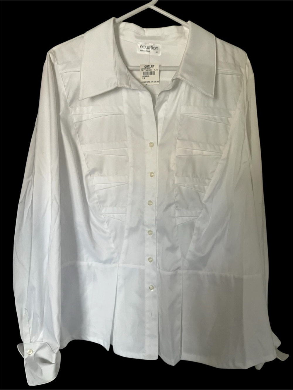 White Button-Front Women's size 2X  Dress Shirt L345
